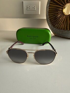 kate spade Gold Frame Sunglasses with Black Gradient Lenses